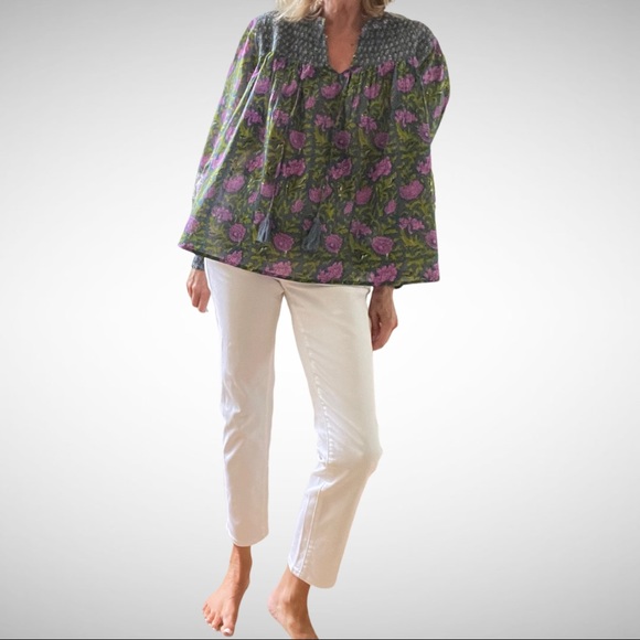 Rachel Zoe Cotton-Print Blouse XS - Picture 1 of 10